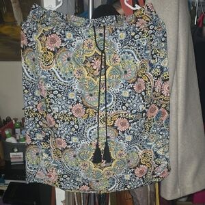 LOFT Multicolor Paisley Mini Skirt